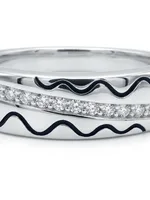 Silver Wavy Pave Ring