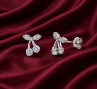 Silver Cherry Sparkle Earring