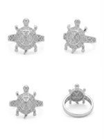 Silver Mosaic Turtle Ring