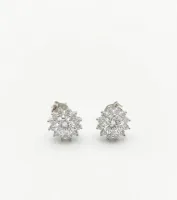 Sparkling Floral Halo Diamond Stud Earrings