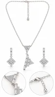 Silver Geometric Elegance set
