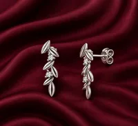 Silver Botanical Drop Earring