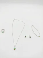 Forest Essence Set with earrings and bracelet and ring and pandet