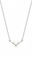Silver Pearl V pandent chain