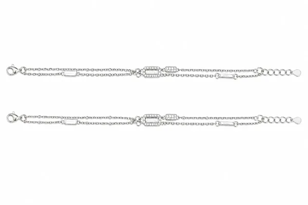 Elegant Double Layer Rectangle Charm Anklet
