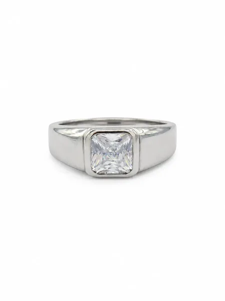 Classic Solitaire Signet Ring