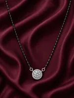 Radiant Round Solitaire 925 Sterling Silver Mangalsutra