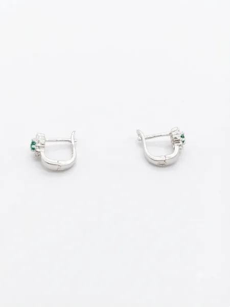 Emerald Halo Huggie Earrings