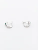 Emerald Halo Huggie Earrings