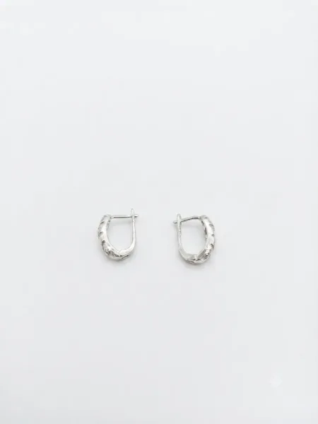 Emerald Splash Silver Hoops