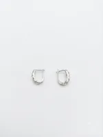 Emerald Splash Silver Hoops