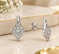 Celeste Teardrop Pavé Diamond Stud Earrings