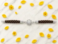 Classic Crystal Silver Rakhi