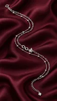 Silver Infinity Crown Anklet