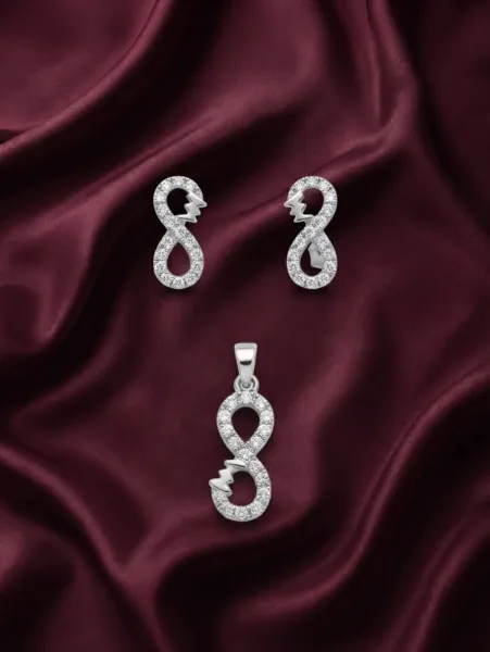 Eternal Infinity Jewellery Pendant with earrings and ring