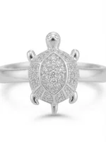 Silver Serenade Turtle Ring