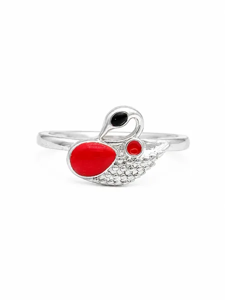 Red Swan Love Kids Ring