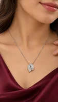 Silver Elegant Leaf Pendant chain