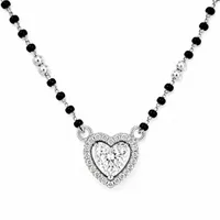 Heart Halo 925 Sterling Silver Mangalsutra
