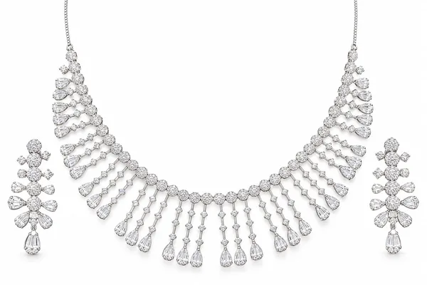 Radiant Teardrop Silver Jewelry Set