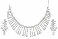 Radiant Teardrop Silver Jewelry Set
