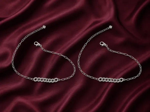 Classic Link Chain Silver Anklet