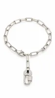 Silver Lock Charm Bracelet