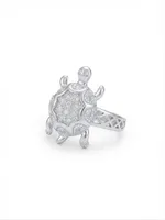 Silver Shell Turtle Ring