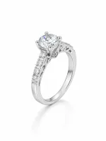Sterling Silver Halo Solitaire Ring