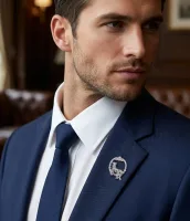 Diamond & Emerald Panther Hoop Brooch (Lapel Pin)