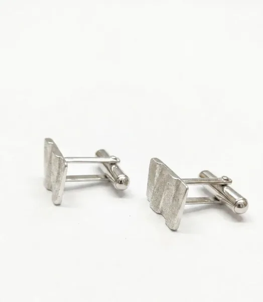 Men’s Textured Sterling Silver Cufflinks
