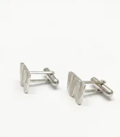 Men’s Textured Sterling Silver Cufflinks