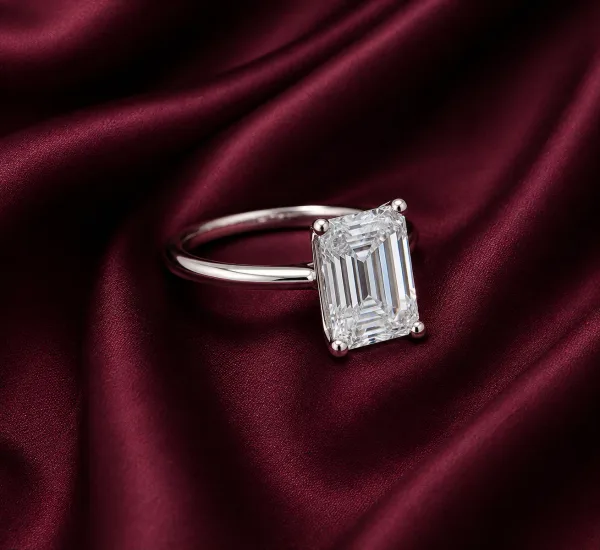 Emerald-Cut Silver Ring