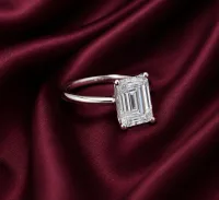 Emerald-Cut Silver Ring