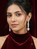 Elegant Marquise & Oval Diamond Drop Earrings