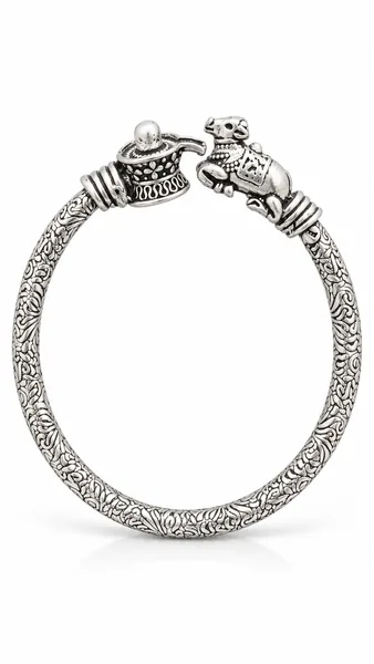 Silver shiv Nandi Bangle