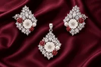 Silver Crimson Bloom Set