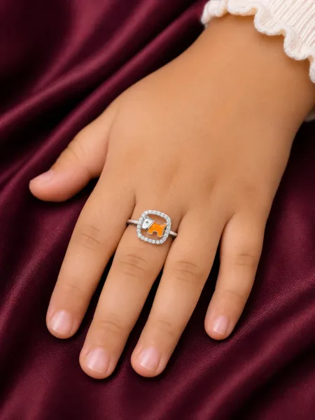 Cute Orange Puppy Kids Ring