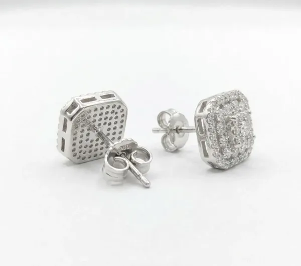 Radiant Square Cluster Diamond Tops (or Elegant Cushion-Halo Diamond Stud Earrings)