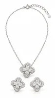 Silver Floral Crystal Necklace