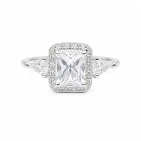 Regal Emerald-Cut Halo Ring