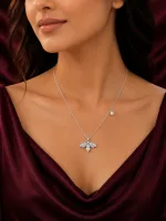 Dainty Pearl Floral Pendant