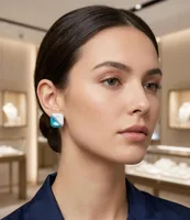 Azure Horizon Rhombus Stud Earrings