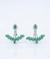 Marquise Emerald Bloom Ear Jackets