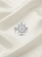 Silver Starburst Turtle Ring