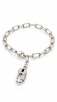 Silver Lock Charm Bracelet