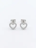 Open Pavé Heart Studs
