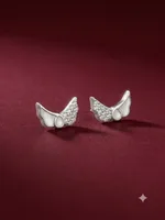 Seraphic Grace: Angel Wing Stud Earrings