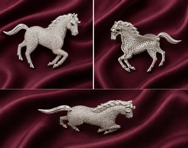 Royal Galloping Horse Brooch