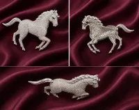Royal Galloping Horse Brooch
